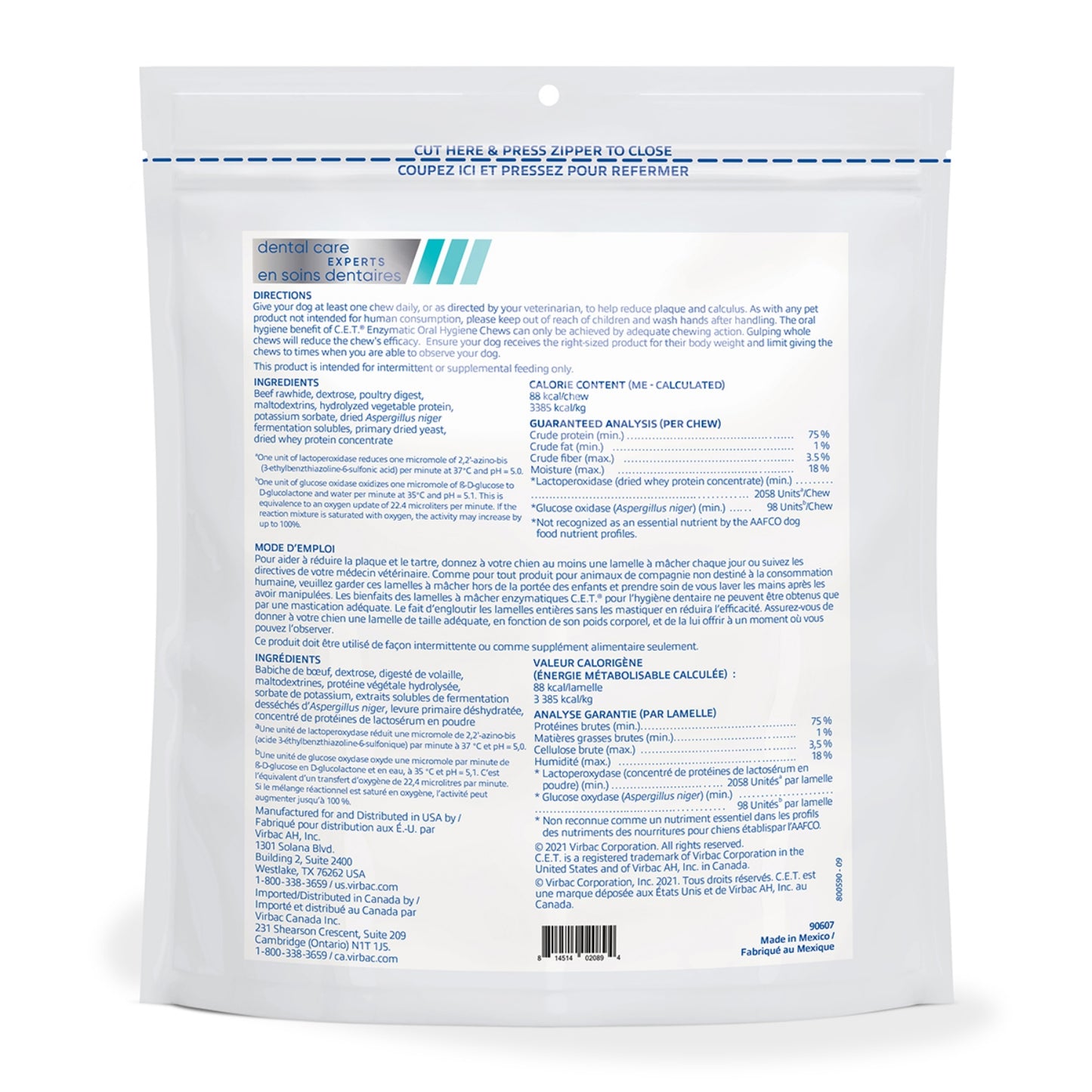 C.E.T. Enzymatic Oral Hygiene Chews for Large Dogs: Daily Dental Plaque & Tartar Control