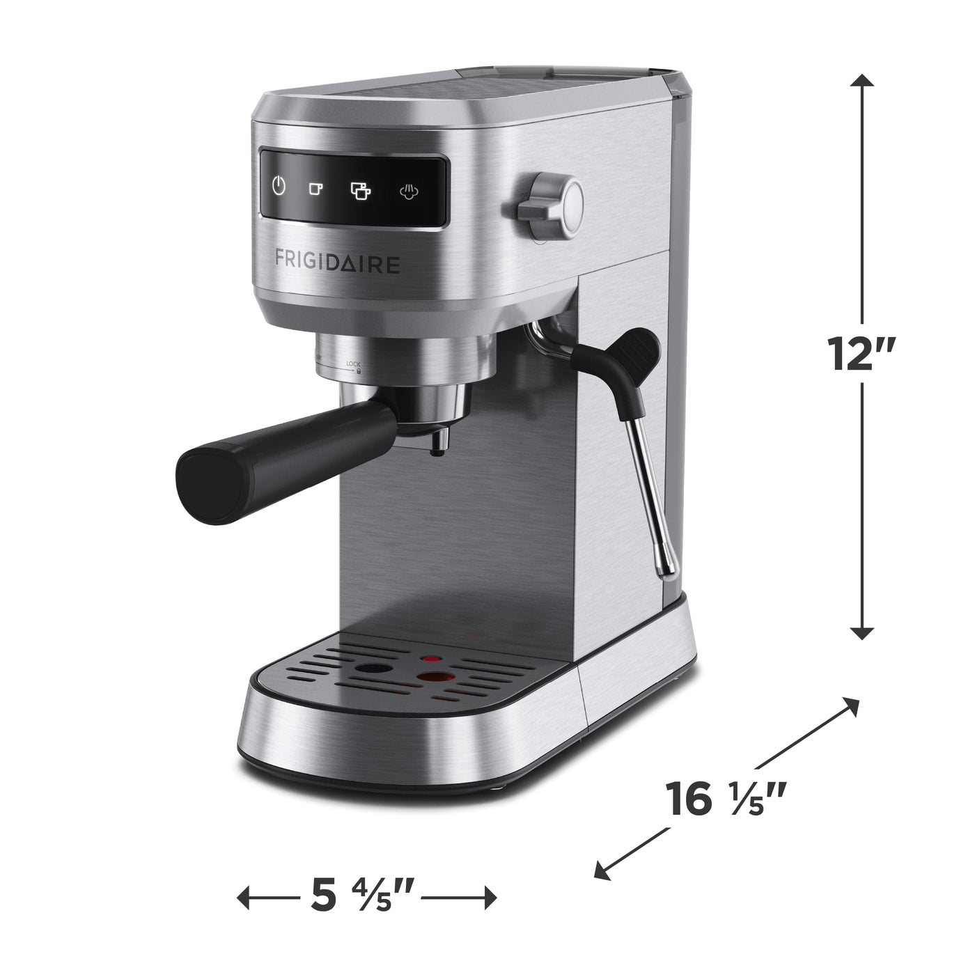 Frigidaire Stainless Steel Steam Espresso Maker with 20-Bar Pressure & Frother