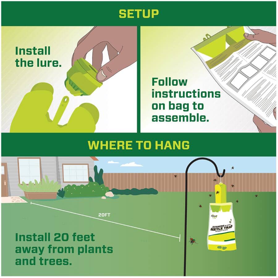 RESCUE One Season Japanese Beetle Trap: Effective Outdoor Garden Pest Control Solution