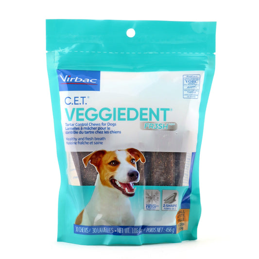 CET VeggieDent FR3SH Dog Dental Chews, Small, 30 Count, Tartar Control
