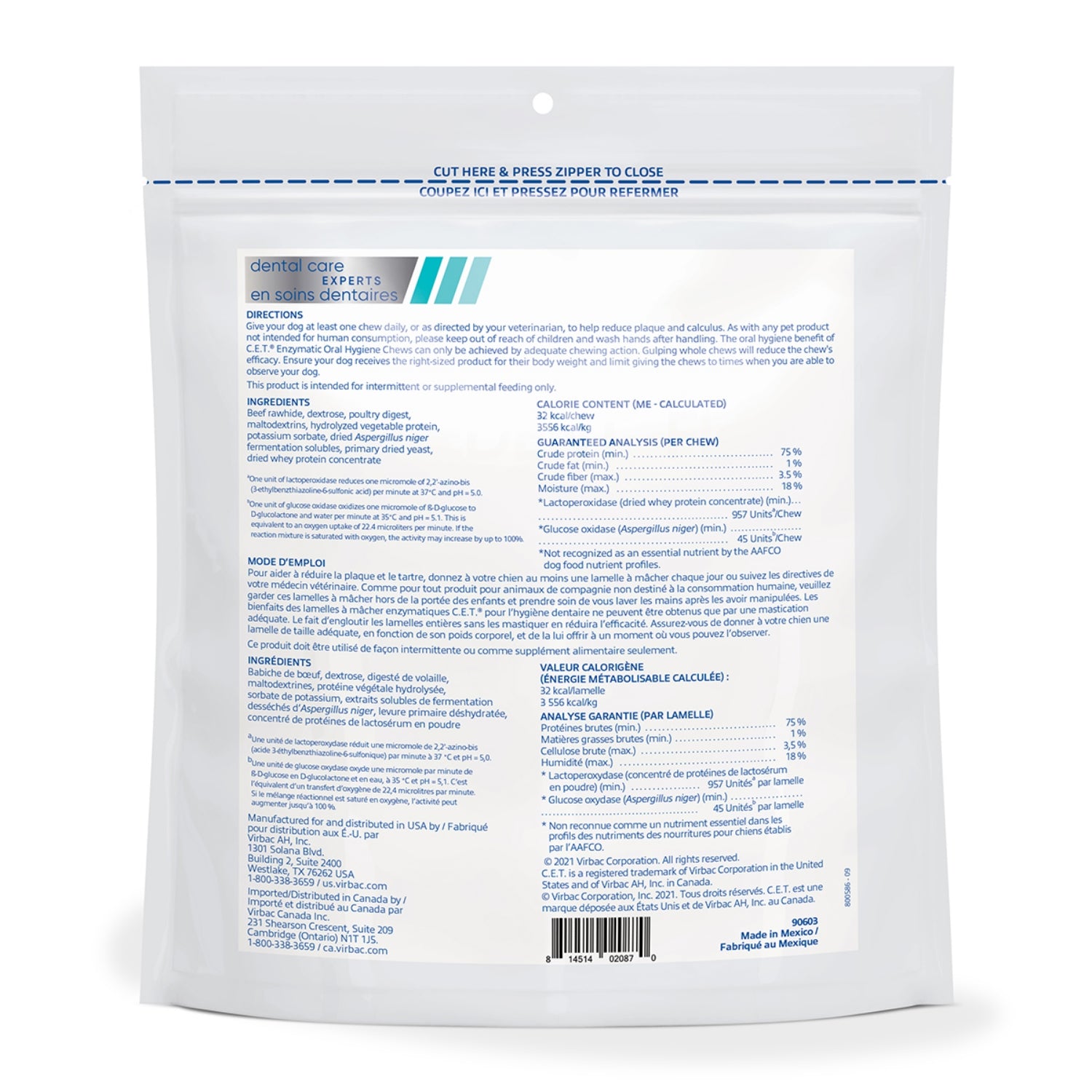 C.E.T. Enzymatic Oral Hygiene Chews for Small Dogs - Plaque & Tartar Control