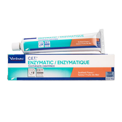 CET Enzymatic Toothpaste Seafood Flavor for Dogs & Cats, Dual-Enzyme Plaque & Tartar Control