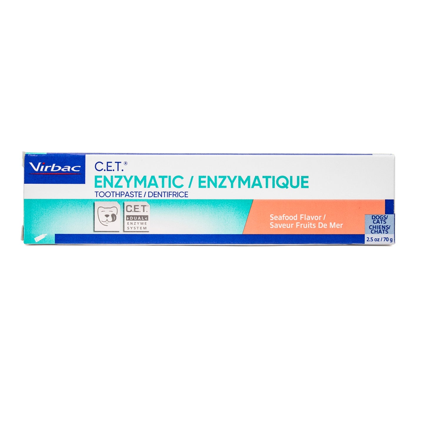 CET Enzymatic Toothpaste Seafood Flavor for Dogs & Cats, Dual-Enzyme Plaque & Tartar Control