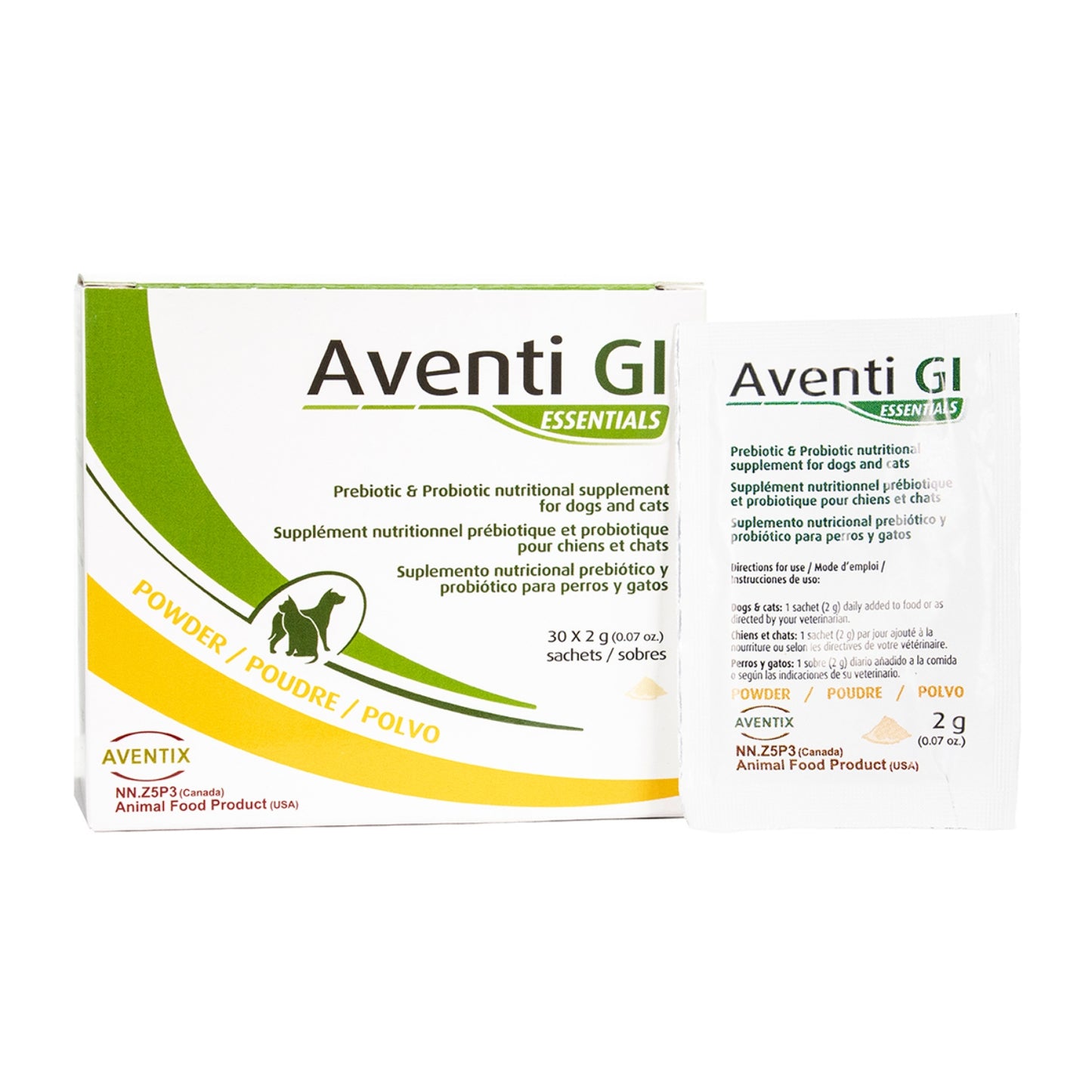 Aventi GI Essentials Prebiotic Probiotic Supplement for Dogs and Cats