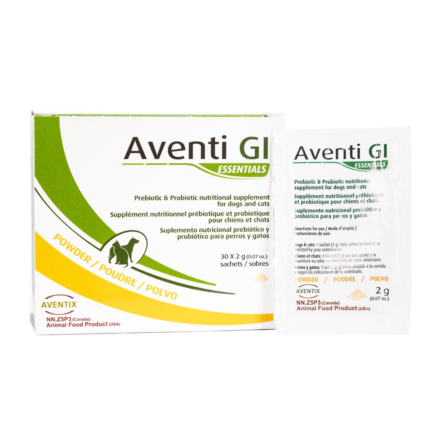 Aventi GI Essentials Prebiotic Probiotic Supplement for Dogs and Cats