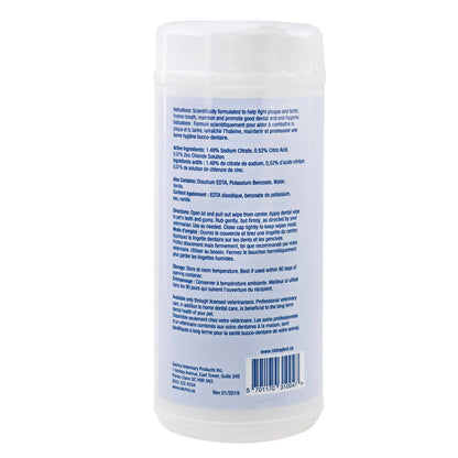 Vetradent Dental Wipes for Dogs & Cats - 60 Count Plaque & Tartar Control
