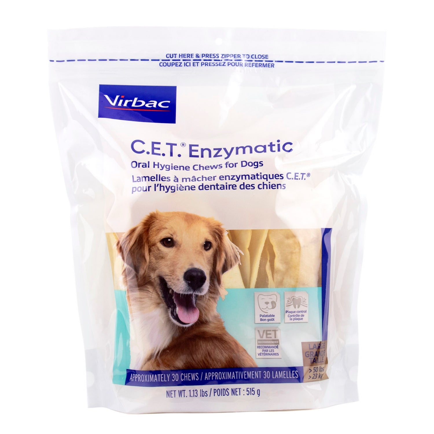 C.E.T. Enzymatic Oral Hygiene Chews for Large Dogs: Daily Dental Plaque & Tartar Control