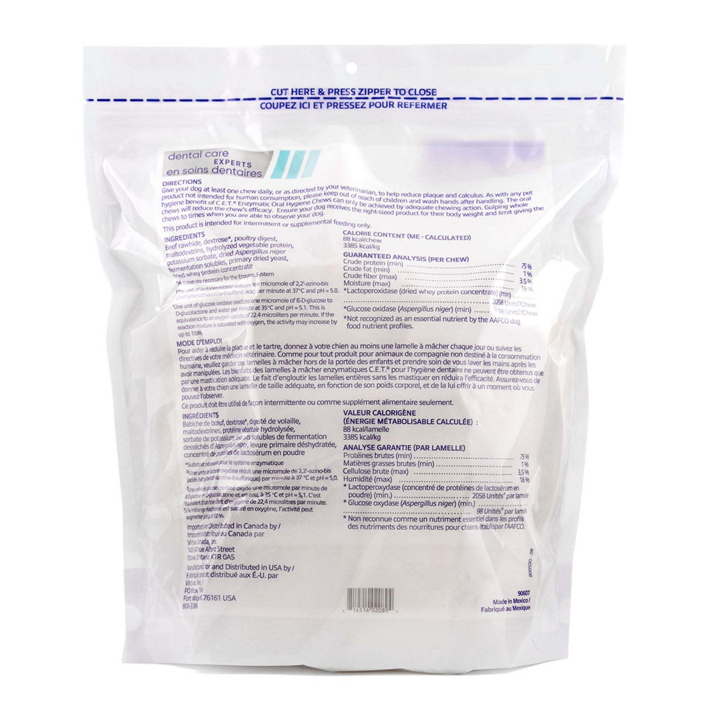 C.E.T. Enzymatic Oral Hygiene Chews for Large Dogs: Daily Dental Plaque & Tartar Control