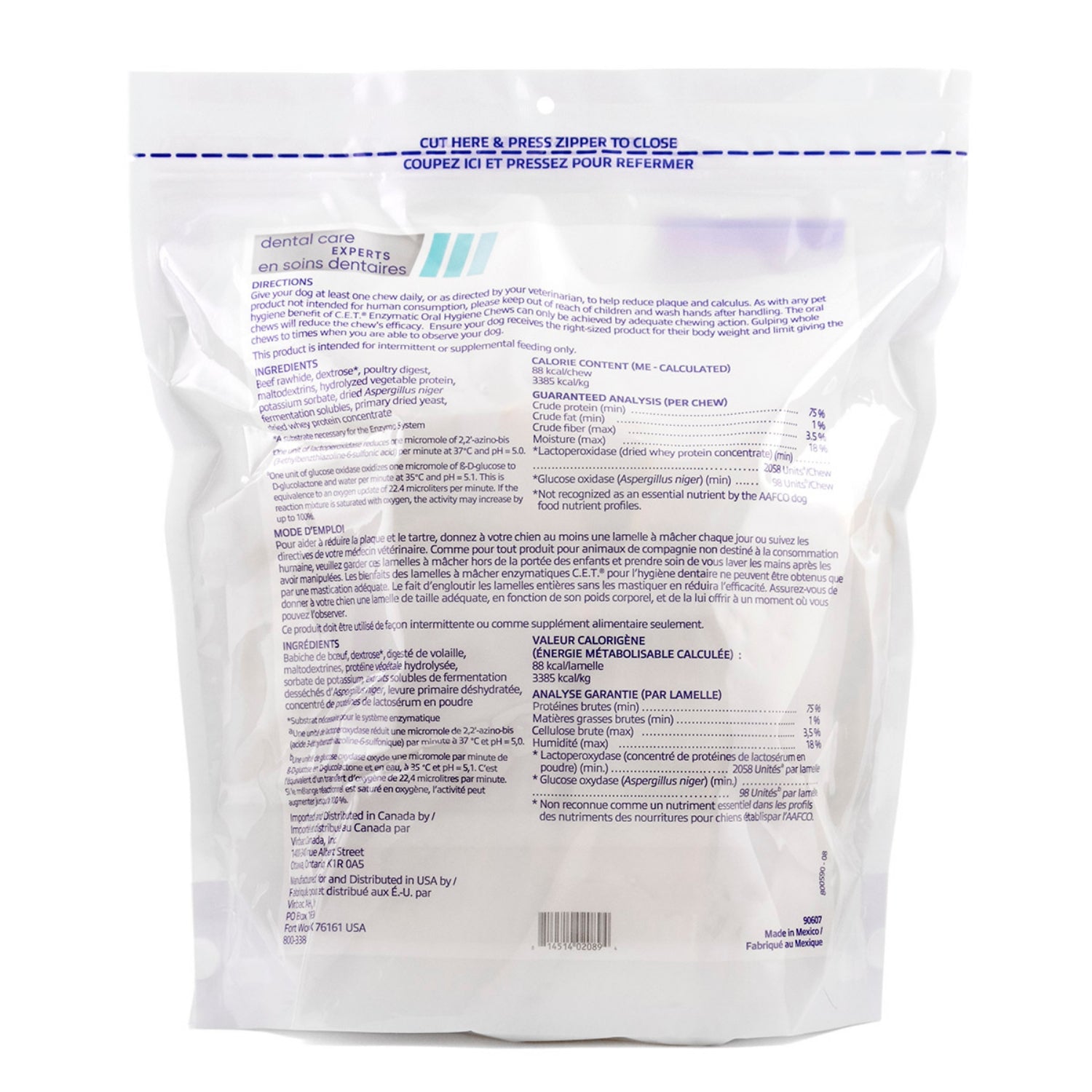 C.E.T. Enzymatic Oral Hygiene Chews for Large Dogs: Daily Dental Plaque & Tartar Control