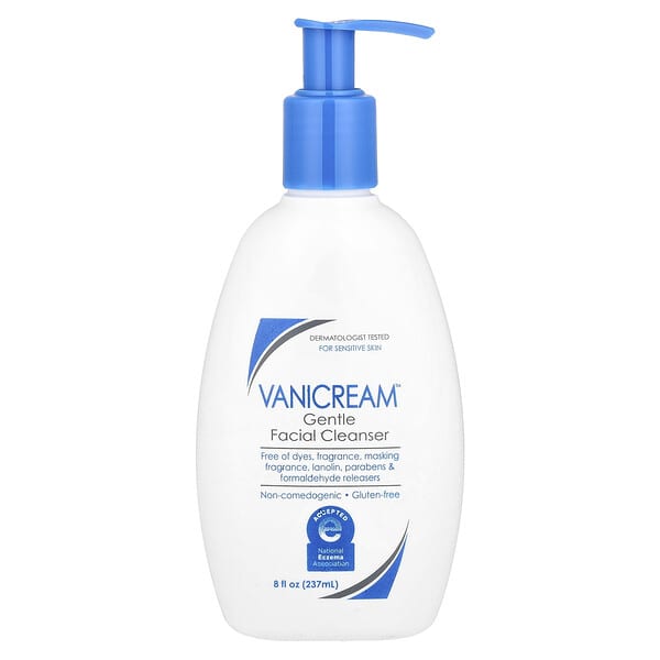 Vanicream Gentle Facial Cleanser for Sensitive Skin, Fragrance-Free, 8 fl oz