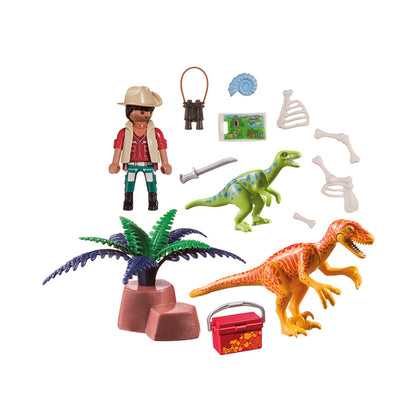 Playmobil Dinos Explorer Portable Carry Case - Dinosaur Adventure Play Set for Kids