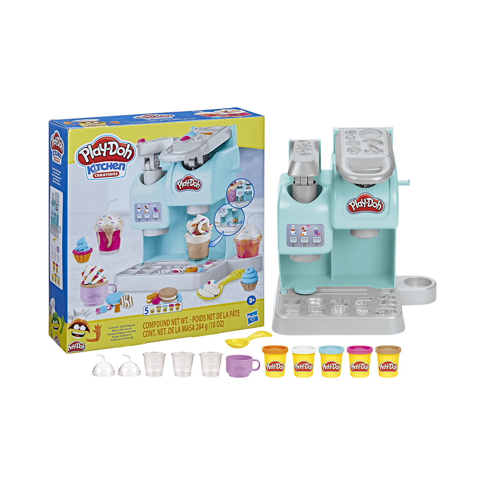 Play-Doh Kitchen Creations Colorful Cafe Playset: Pretend Coffee & Tea Maker Fun