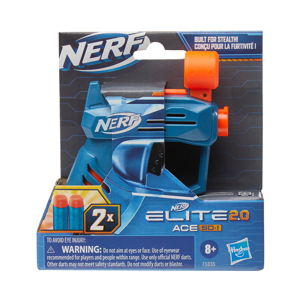 Nerf Elite 2.0 Ace SD-1 Compact Dart Blaster - Quick Reload, Stealth Fun