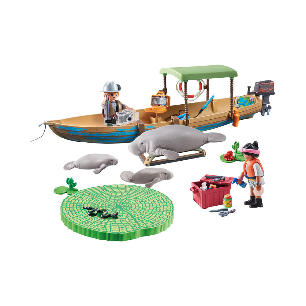 Playmobil Wiltopia Manatee Boat Trip Playset: Sustainable Water Adventure for Kids