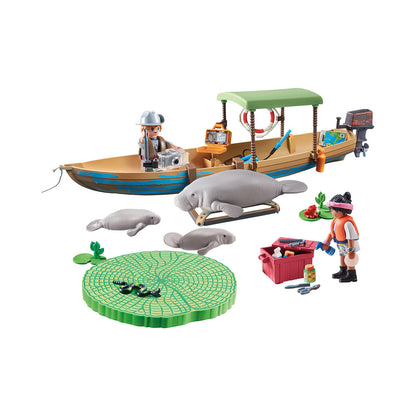 Playmobil Wiltopia Manatee Boat Trip Playset: Sustainable Water Adventure for Kids