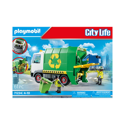 Interactive Playmobil City Life Recycling Truck Toy with Bins & Figures