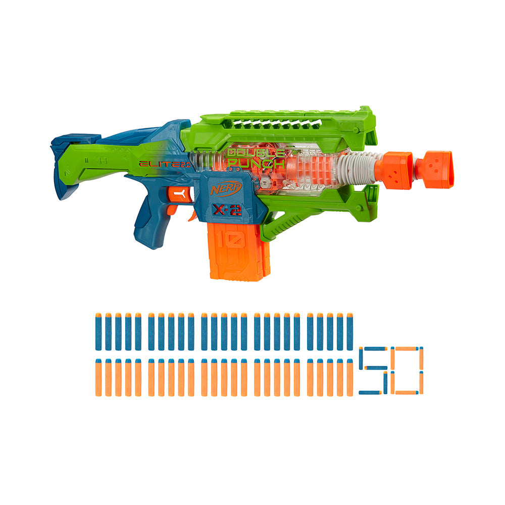 Nerf Elite 2.0 Double Punch Motorized Blaster with Rapid Alternating Barrels