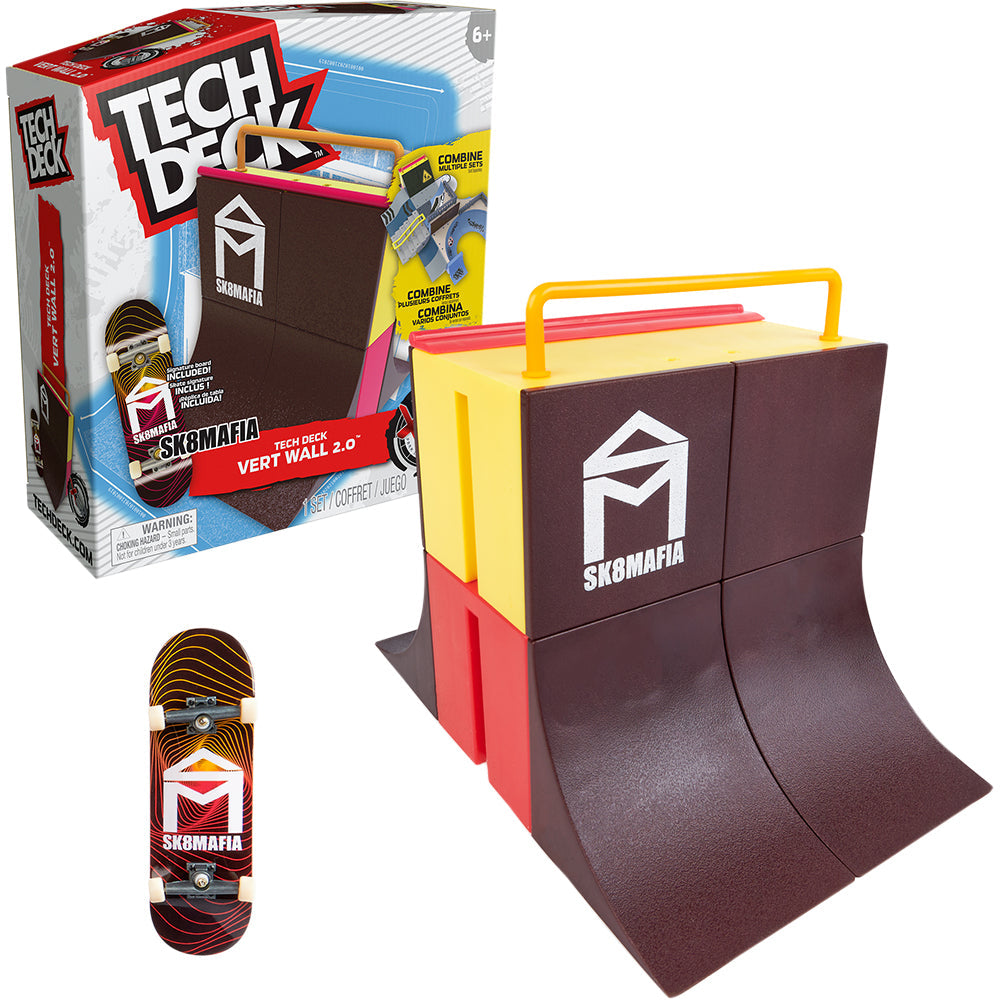 Tech Deck X-Connect Fingerboard Skatepark Ramp Set with Santa Cruz Skateboard