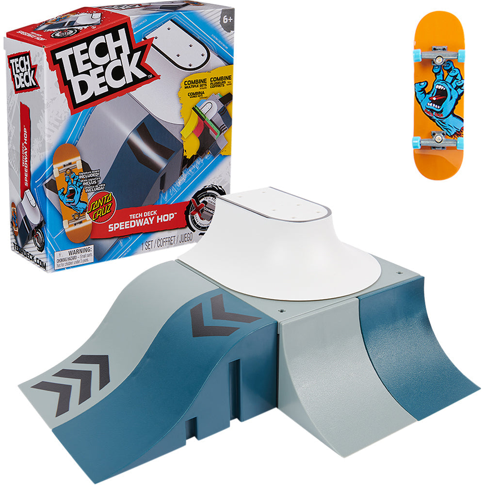 Tech Deck X-Connect Fingerboard Skatepark Ramp Set with Santa Cruz Skateboard