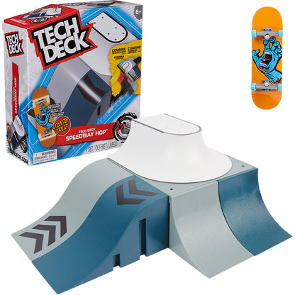 Tech Deck X-Connect Fingerboard Skatepark Ramp Set with Santa Cruz Skateboard