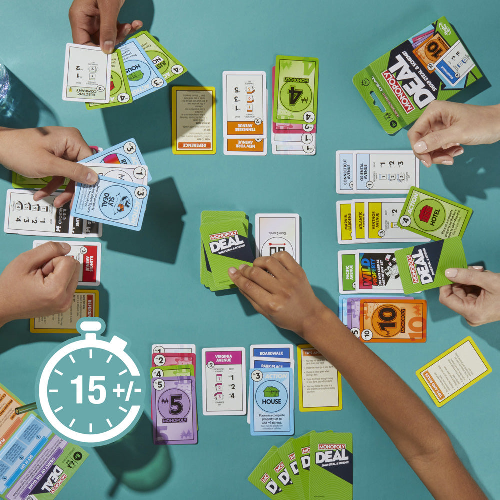 Monopoly Deal Fast-Paced Card Game: Strategic Family Fun for Ages 8+