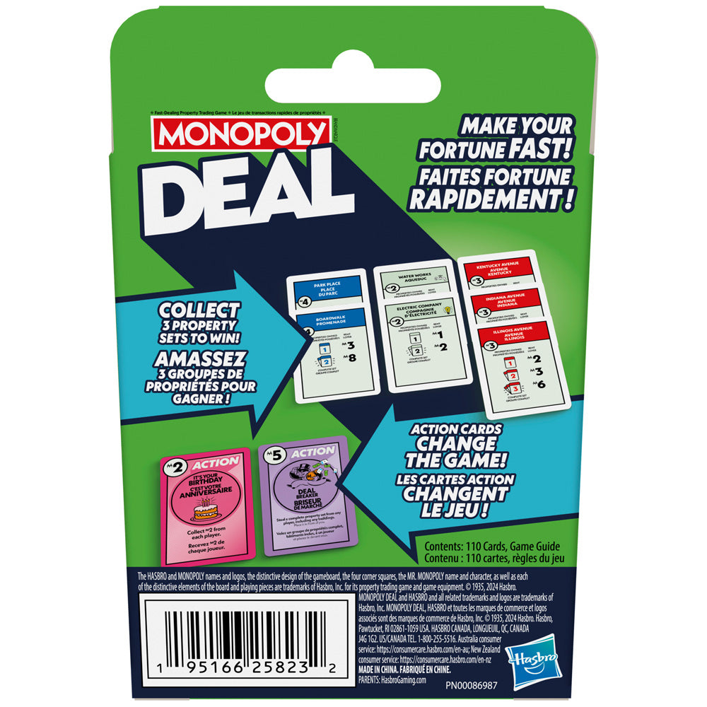Monopoly Deal Fast-Paced Card Game: Strategic Family Fun for Ages 8+
