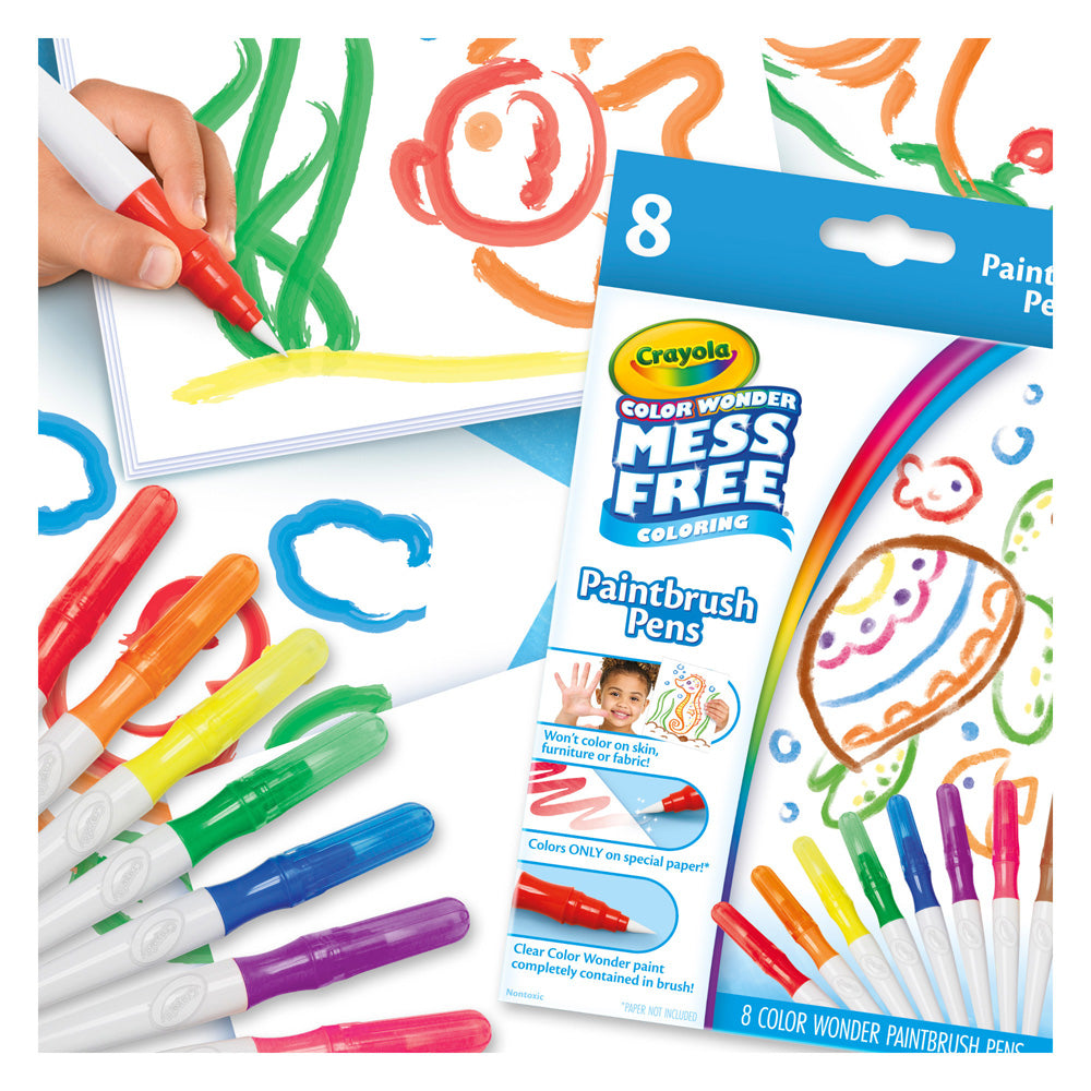 Crayola Color Wonder Mess-Free Paintbrush Pens: Kids' Creative No-Stain Art
