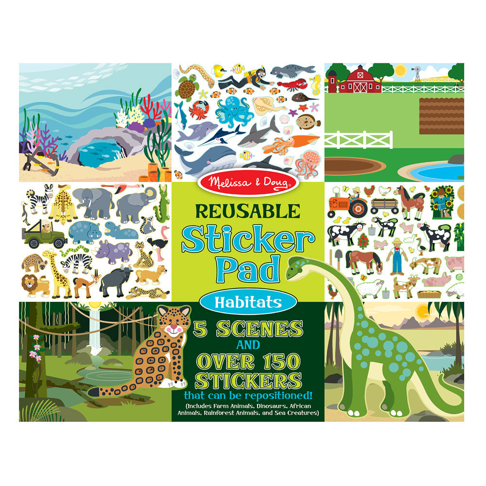 Melissa & Doug Reusable Sticker Pad: Explore Habitats, Creative Learning Fun