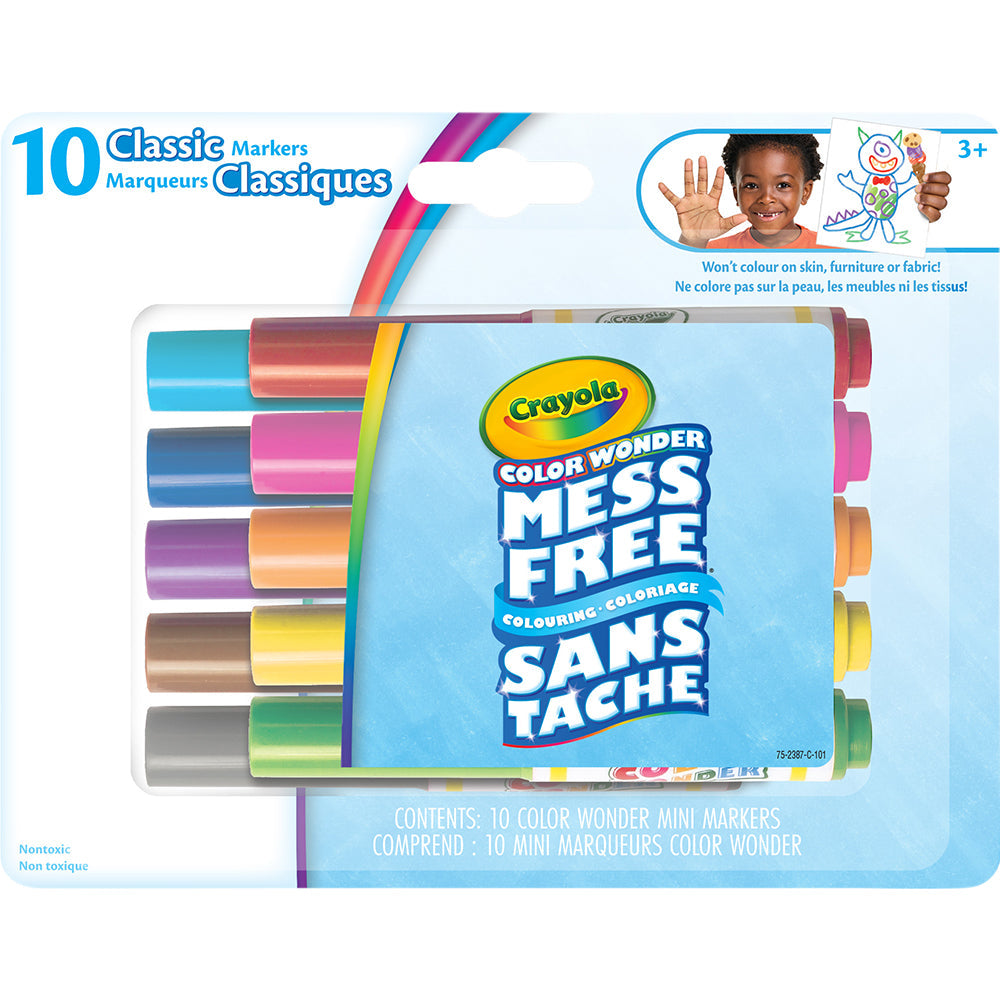 Crayola Color Wonder Mess-Free Mini Markers Classic: No Stains, Pure Fun!