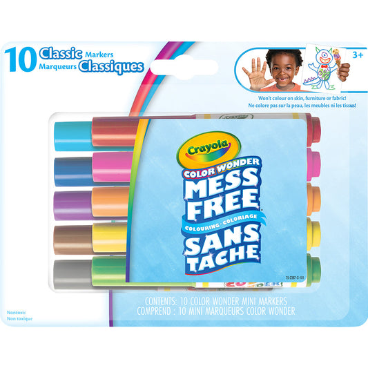 Crayola Color Wonder Mess-Free Mini Markers Classic: No Stains, Pure Fun!