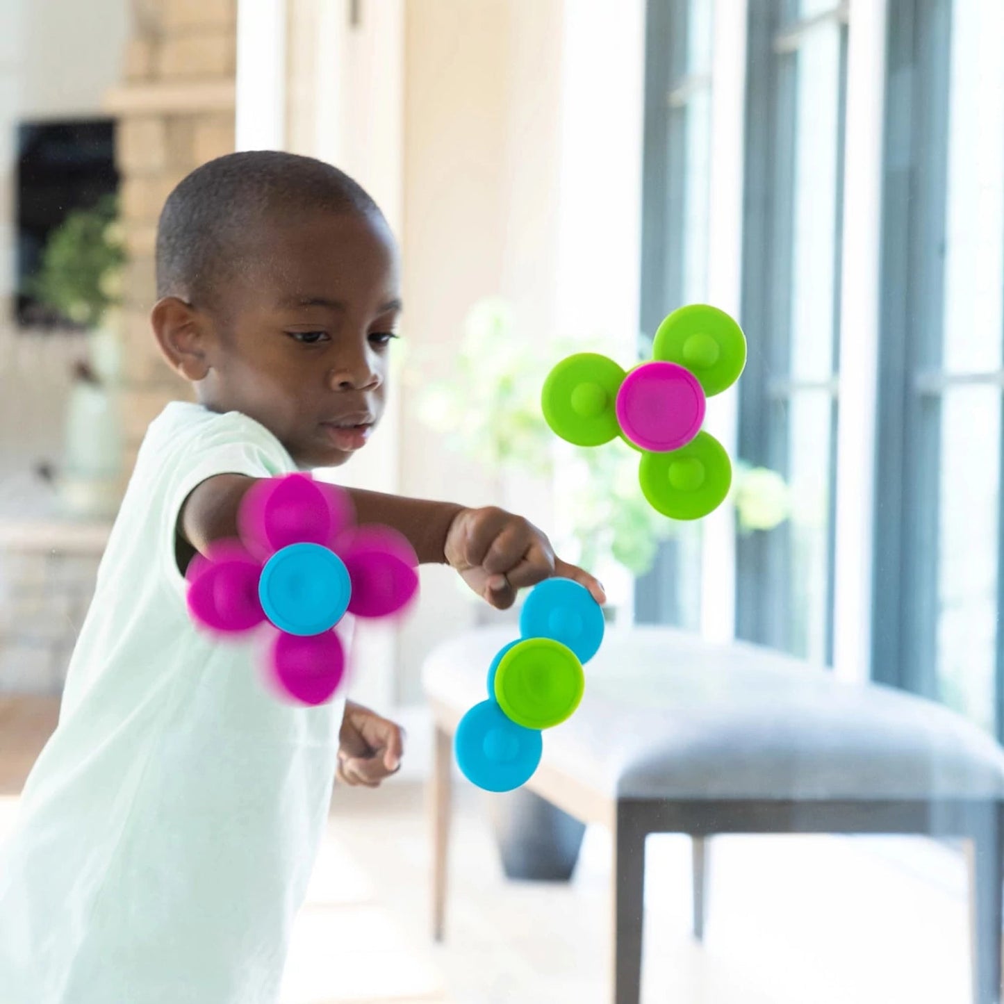 Fat Brain Whirly Squigz: Sensory Suction Cup Spinning Toys for Babies & Toddlers