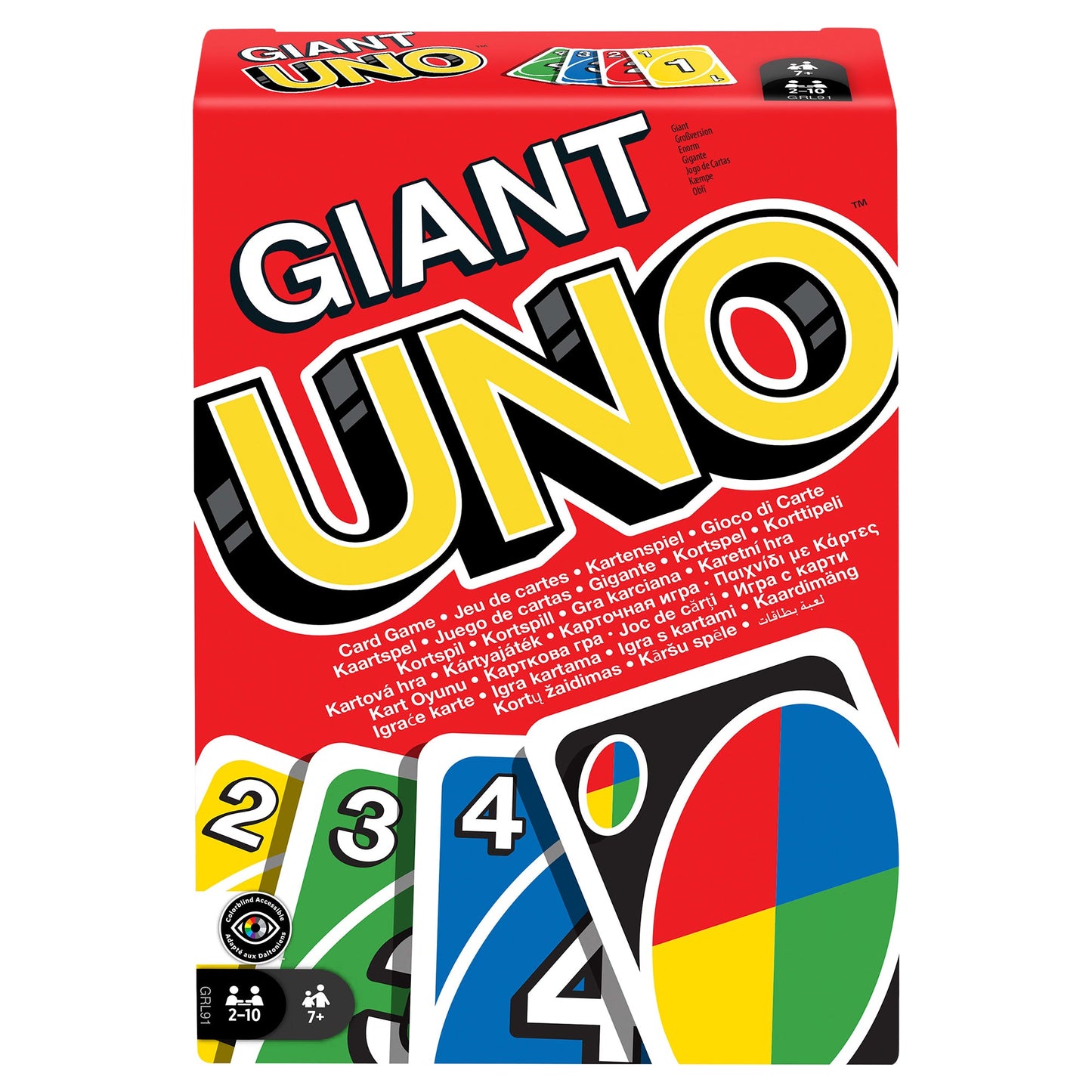 Giant UNO Family Card Game: Oversized Fun for All Ages, Colorblind Accessible