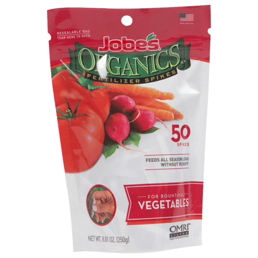 Jobe's Organic Vegetable Fertilizer Spikes: 50-Pack for Bountiful Gardens
