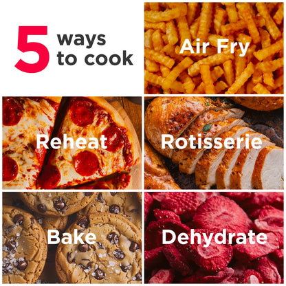 Frigidaire 5-in-1 Black Air Fryer, Bake, Dehydrate, Rotisserie Countertop Oven