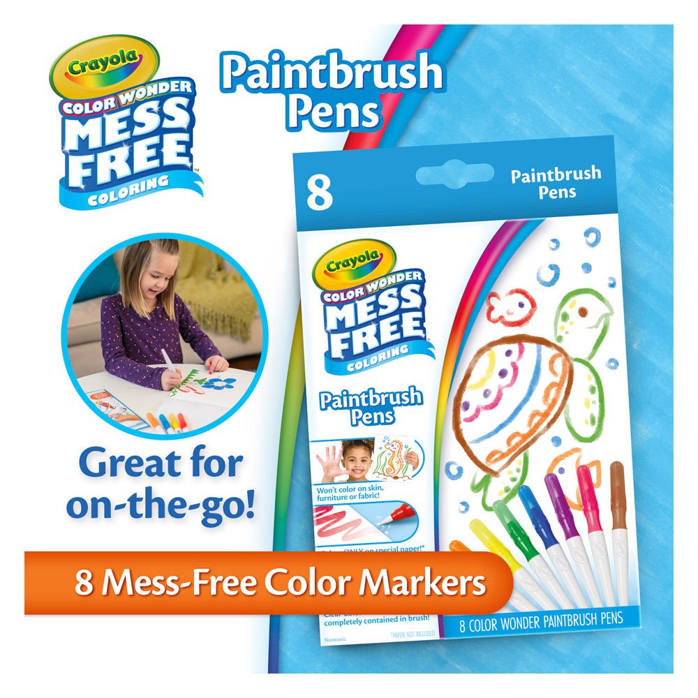 Crayola Color Wonder Mess-Free Paintbrush Pens: Kids' Creative No-Stain Art