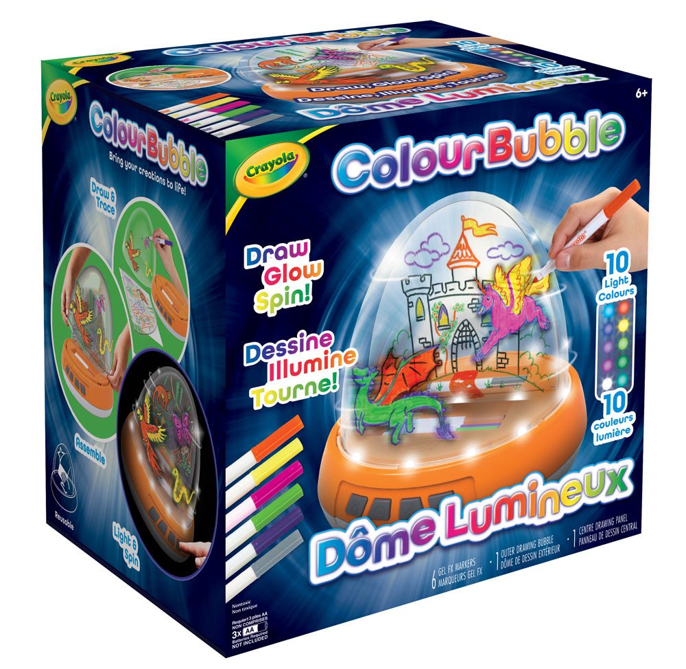 Crayola Glow & Spin Colour Bubble Art Studio Kit with Washable Markers