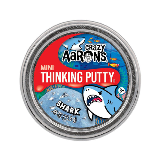 Crazy Aaron's Mini Shark Thinking Putty: Shimmering Blue Sensory Stress Relief Toy