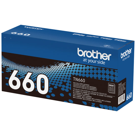Brother Genuine TN660 High Yield Black Toner Cartridge Replacement