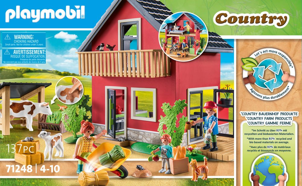 Playmobil Farmhouse with Outdoor Area & Animals Playset for Kids