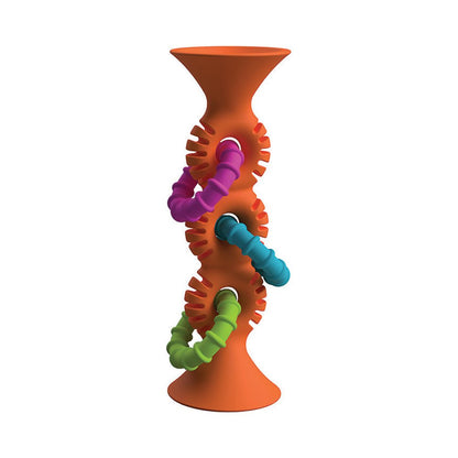 Fat Brain Co. Orange Pip Squigz Loops Sensory Suction Teether & Rattle Baby Toy