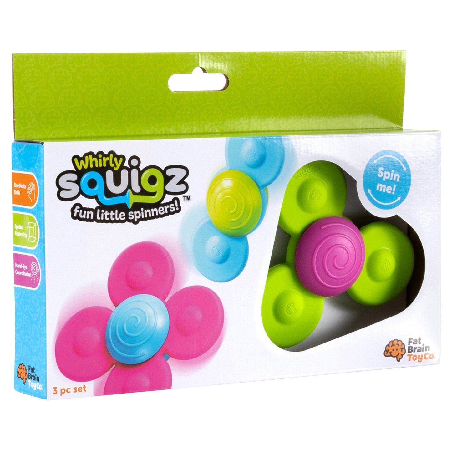 Fat Brain Whirly Squigz: Sensory Suction Cup Spinning Toys for Babies & Toddlers