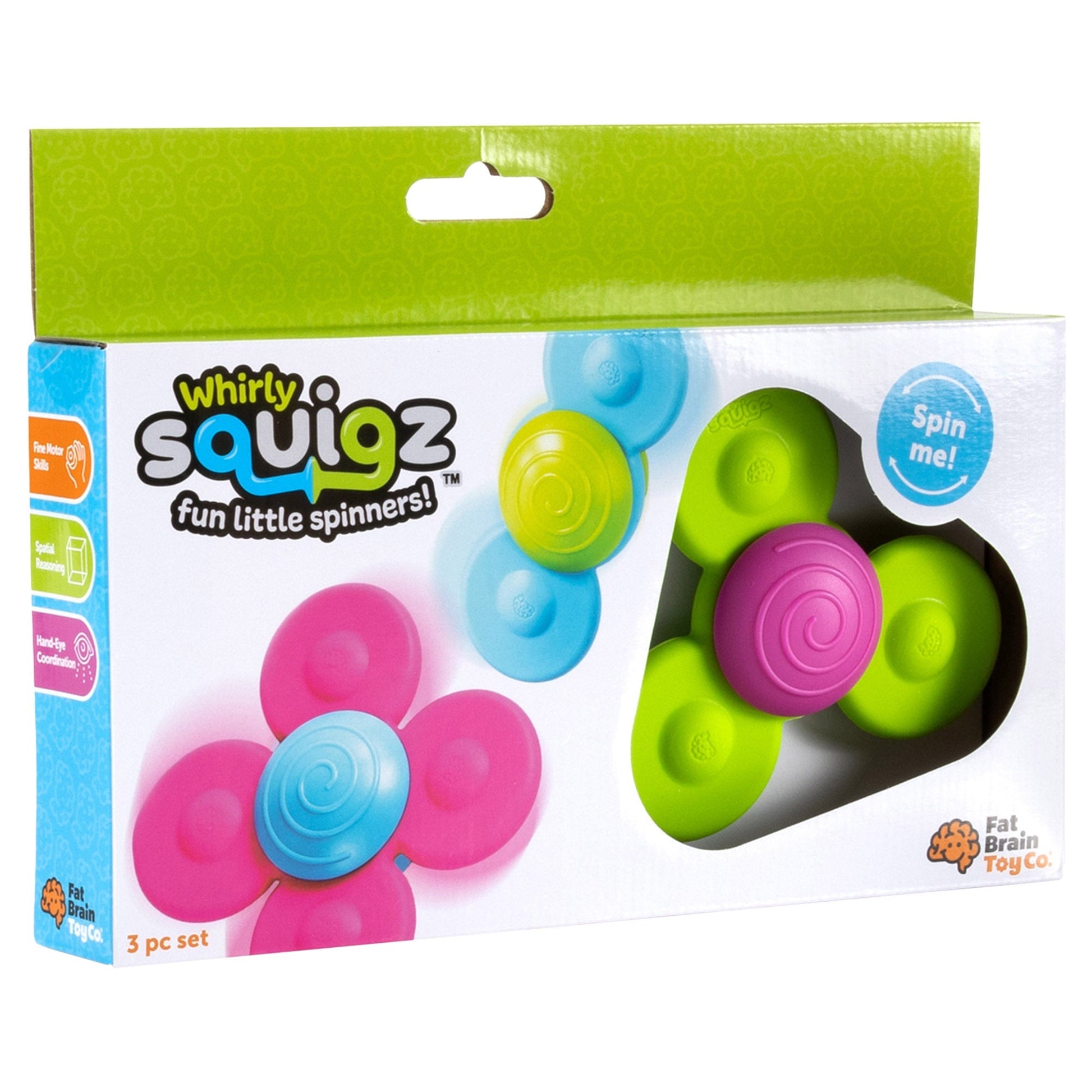 Fat Brain Whirly Squigz: Sensory Suction Cup Spinning Toys for Babies & Toddlers