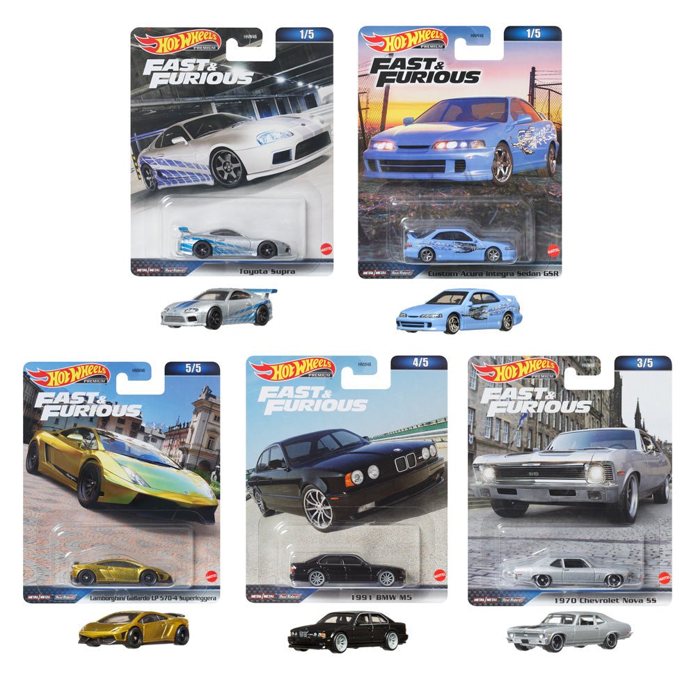 Hot Wheels Premium Fast & Furious 1:64 Die-Cast Car Collection with Real Riders