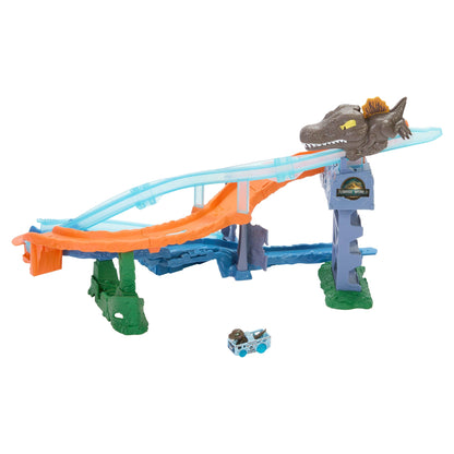 Hot Wheels Racerverse Jurassic World Crash & Splash Dinosaur Track Set