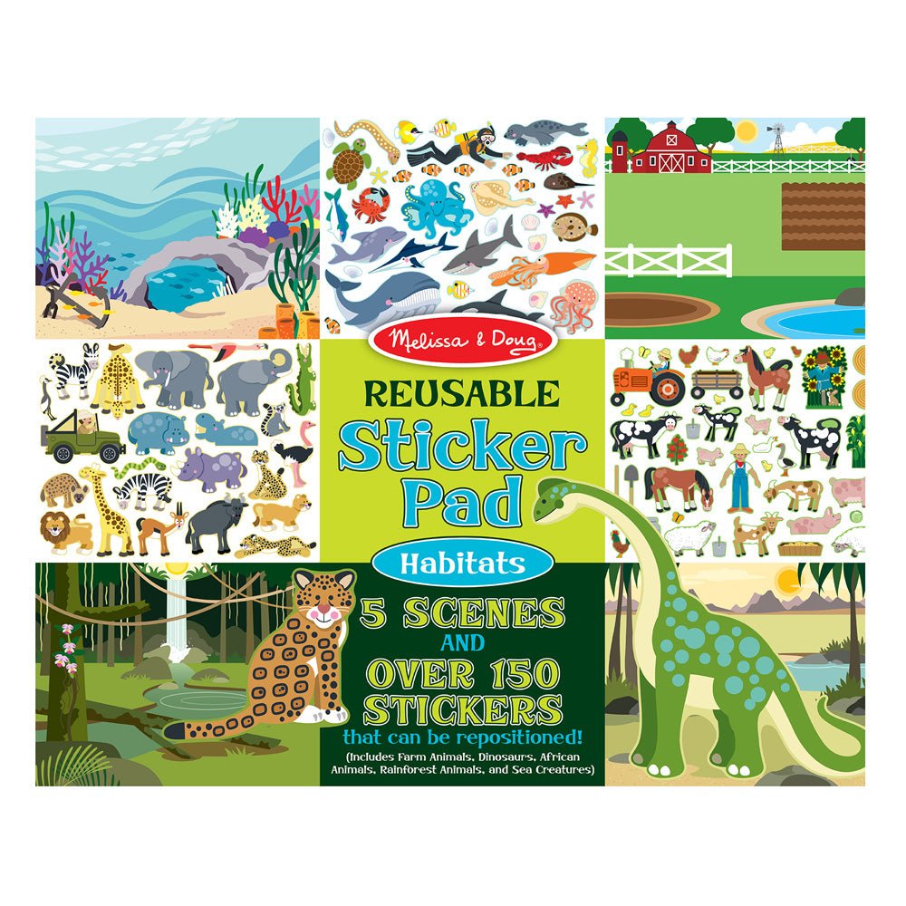 Melissa & Doug Reusable Sticker Pad: Explore Habitats, Creative Learning Fun
