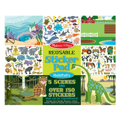 Melissa & Doug Reusable Sticker Pad: Explore Habitats, Creative Learning Fun