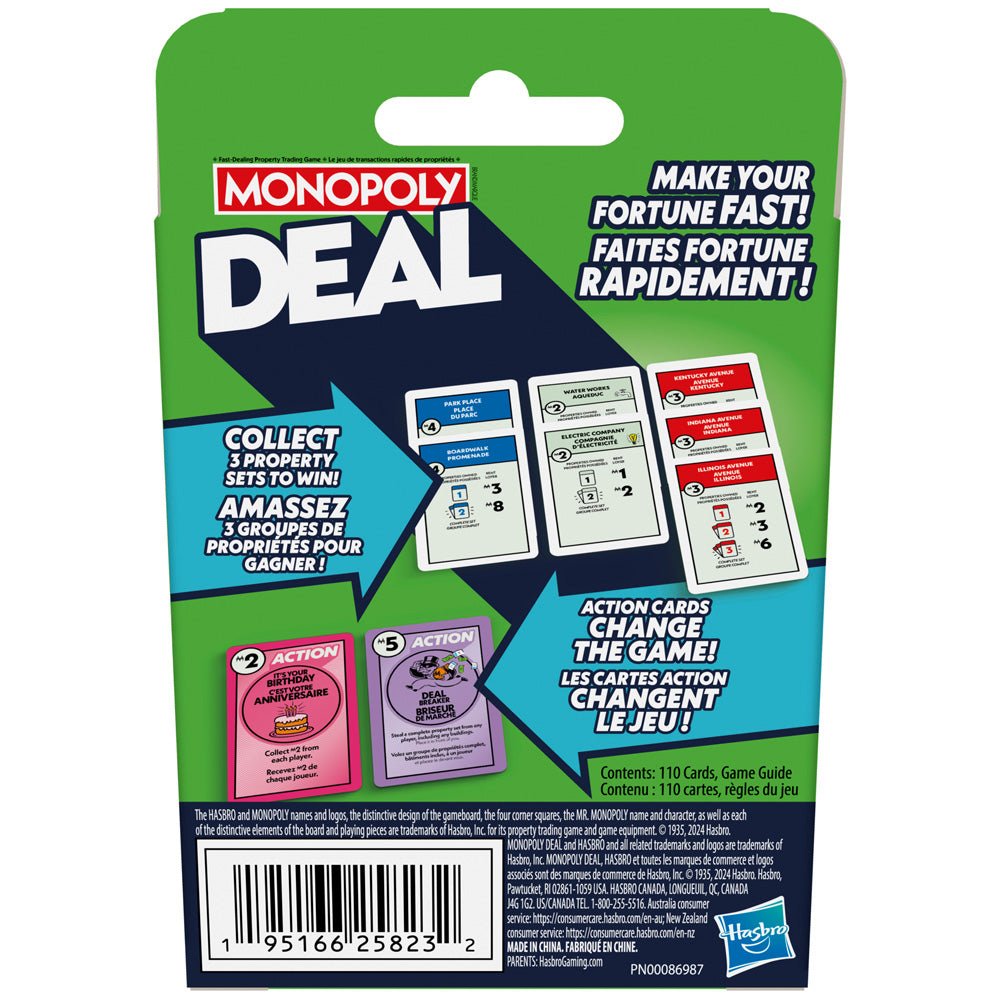 Monopoly Deal Fast-Paced Card Game: Strategic Family Fun for Ages 8+