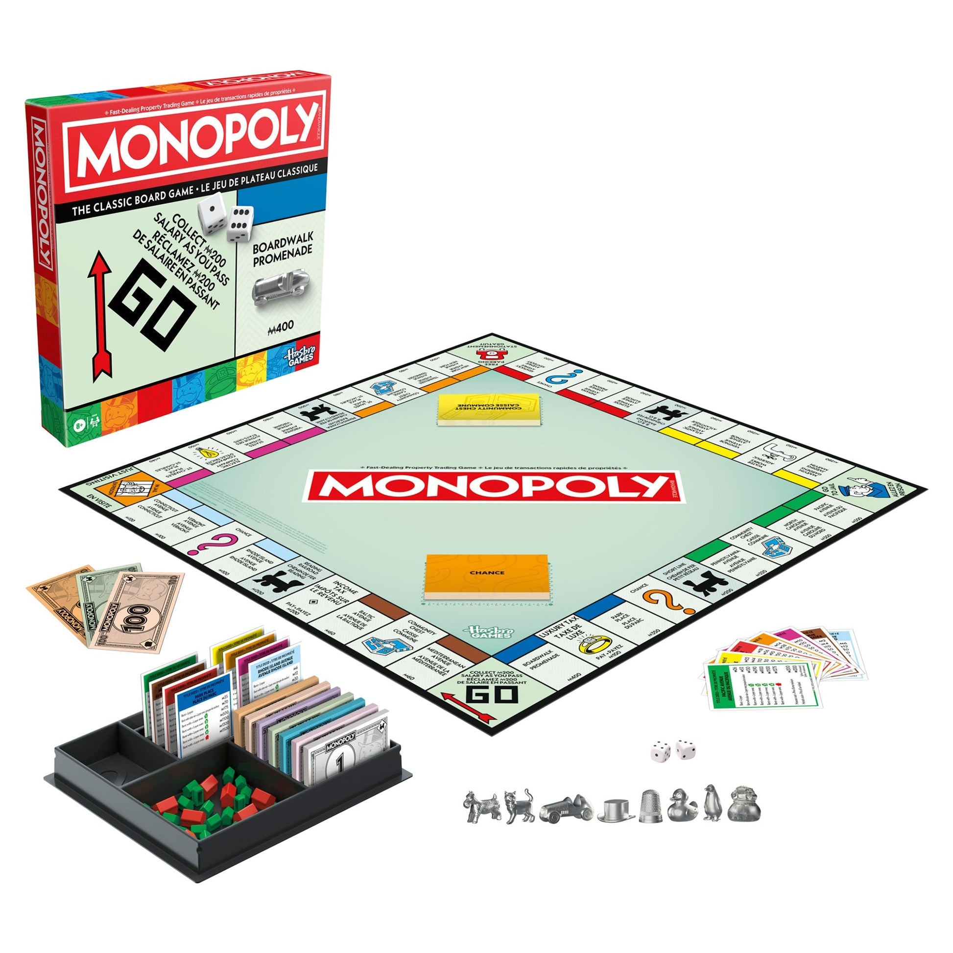 Monopoly Board Game: Classic Family Edition with Upgraded Tokens & Storage Tray