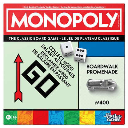 Monopoly Board Game: Classic Family Edition with Upgraded Tokens & Storage Tray