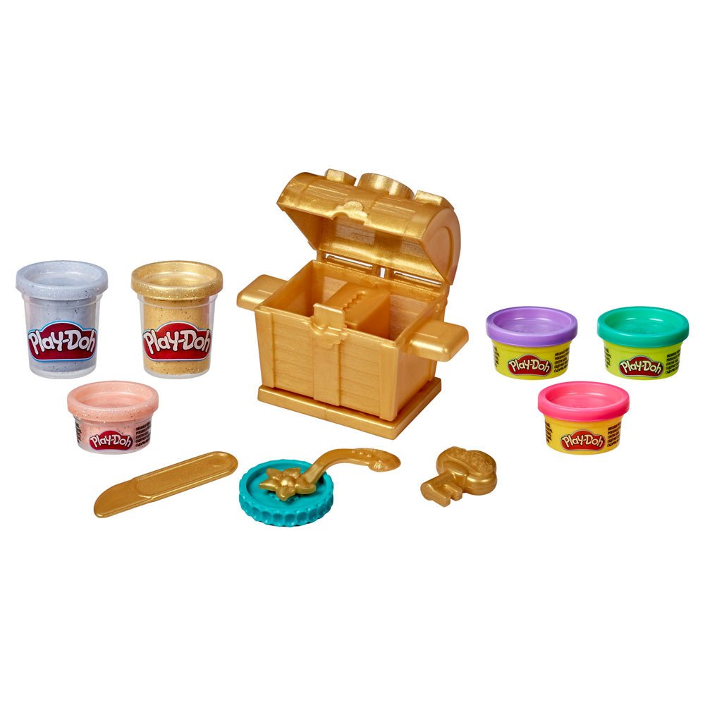 Play-Doh Gold Collection Treasure Splash Playset: Mold Golden Jewelry & Coins